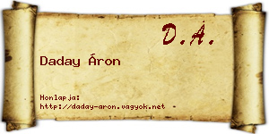 Daday Áron névjegykártya